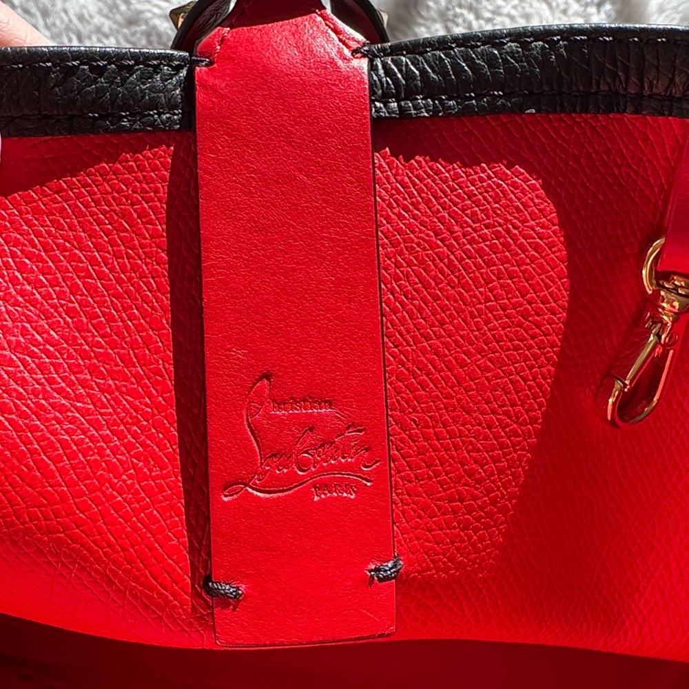 CHRISTIAN LOUBOUTIN Cabata Small Love Calf Paris Tote Bag studded stud sparkly - Picture 6 of 16